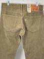 Mens 502 Khaki Corduroy Stretch Tapered Leg Jeans Size 32 X 30W-0528921-S image number 4