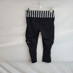 Lululemon Black & light gray Striped Capri Leggings WM Size 6 alternative image