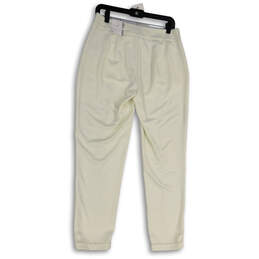 Womens White Flat Front Slash Pocket Straight Leg Cropped Pants Size 6 alternative image
