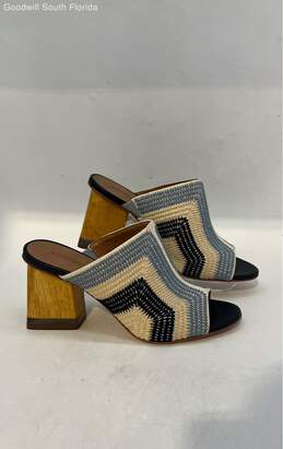 Bernardo Womens Blue White Beige Open Toe Block Slide Sandals Shoes Size 8.5 M alternative image