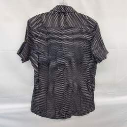 Ted Baker Mens' Black & White Pattern Print Short Sleeve Button Up Top Size 4 alternative image
