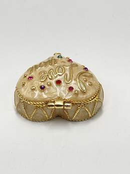 Monet Gold Tone Embellished Heart Shape Jewelry Box 89.6g J-0527300-F-02 alternative image