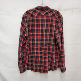 Filson MN's Red Black & Gray Plaid Flannel Button Shirt Size M alternative image