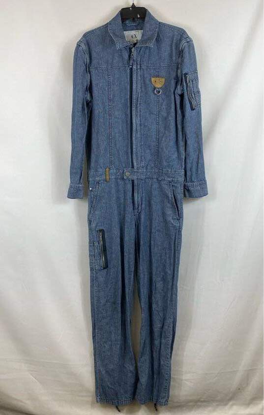 Armani Exchange Blue Denim Jumpsuit - Size Medium image number 1
