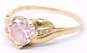 14K Yellow Gold Pink & Clear Cubic Zirconia Heart Shaped Ring 2.2g image number 2