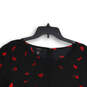 Womens Black Printed Round Neck Bell Sleeve Back Zip Blouse Top Size XXL image number 3