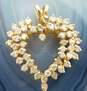 14K Yellow Gold 0.98 CTTW Diamond Cluster Heart Pendant- For Repair 3.1g image number 1