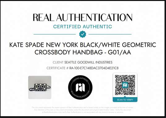 Kate Spade Black & White Geometric Crossbody Handbag AUTHENTICATED image number 5