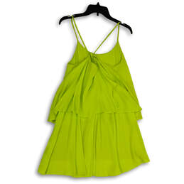 Womens Green Spaghetti Strap Sleeveless Round Neck Mini Dress Size Large alternative image