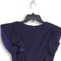 Altar'd State Womens Navy Blue Surplice Neck Ruffle Hem Mini Dress Size S image number 4
