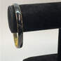 Designer J. Crew Gold-Tone Black Enamel Classic Round Shape Bangle Bracelet image number 1