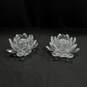 Pair of Crystal Flower Candle Holders image number 1