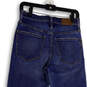 Womens Blue Medium Wash Denim Pockets Raw Hem Skinny Leg Jeans Size 26 image number 4