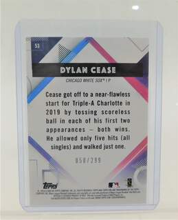 2020 Dylan Cease Topps Fire Rookie Orange /299 Chicago White Sox alternative image