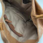 Womens Brown Leather Tassel Inner Pockets Double Strap Magnetic Tote Bag image number 3
