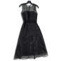 Womens Black Shimmer Sleeveless Round Neck A-Line Dress Size 10 image number 2