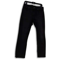 Womens Black Denim Dark Wash Stretch Pockets Straight Leg Jeans Size 12 alternative image