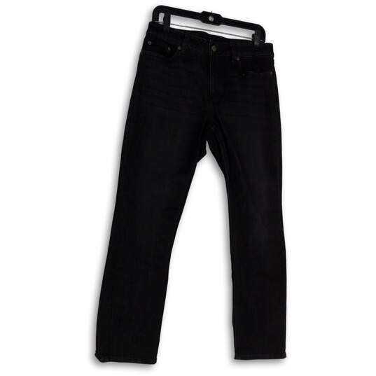 Womens Black Denim Dark Wash Stretch Pockets Straight Leg Jeans Size 12 image number 2