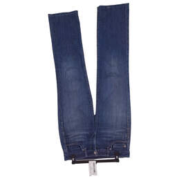 Womens Blue Pockets Low Rise Medium Wash Denim Straight Leg Jeans Size XS alternative image