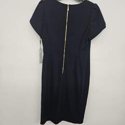 TULIP SHORT SLEEVE  Back Zipper BLACK SHEATH DRESS alternative image