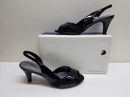 Black Patent Karen Scott Sling Back Peep Toe Heels Women's Size 9M