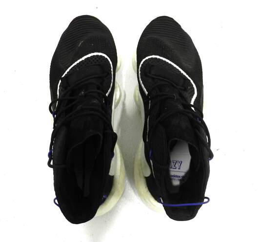 adidas Crazy BYW LVL 1 Black White Men's Shoe Size 9.5 image number 2