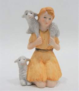 Vintage Homco Nativity Set 5599  Shepherd, Sheep, Donkey  Figurines Christmas Manger alternative image