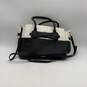 Karl Lagerfeld Womens Black White Leather Detachable Strap Bow Satchel Purse image number 1