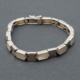 Fas Sterling Silver MOP Hexagon Link 8" Bracelet 17.6g