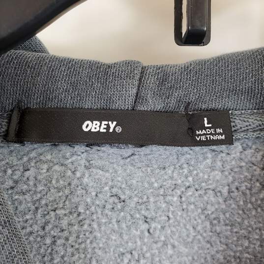 Obey Men Black Wash Logo Pullover Hoodie L image number 3