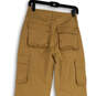 NWT Womens Khaki Flat Front Pockets Straight Leg Cargo Pants Size Medium image number 4