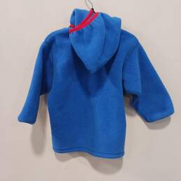 Baby Blue Long Sleeve Hooded Full Zip Fleece Jacket Size 12 Months alternative image