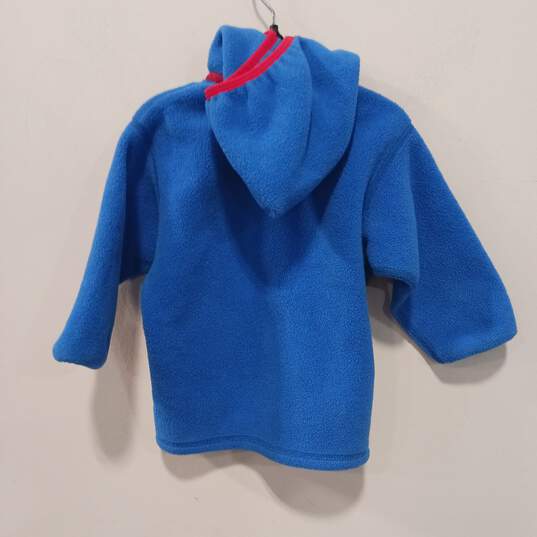Baby Blue Long Sleeve Hooded Full Zip Fleece Jacket Size 12 Months image number 2