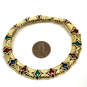 Designer Joan Rivers Gold-Tone Multicolor Enamel Link Chain Bracelet image number 3