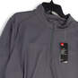NWT Mens Gray 1/4 Zip Mock Neck Long Sleeve Pullover T-Shirt Size 3XL image number 3