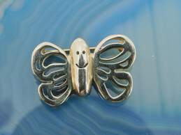 14k Yellow Gold Chunky Butterfly Cut Out Brooch 4.5g
