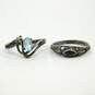 925 Topaz, Cubic Zirconia, M of Pearl & Music Note Variety Rings 12.1g image number 2