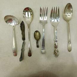 VNTG Silver Plate & Glass Lucite Serving Utensils Forks Spoons Knives Servers alternative image