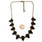 Designer Lucky Brand Gold-Tone Link Chain Black Stone Statement Necklace image number 2