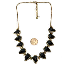 Designer Lucky Brand Gold-Tone Link Chain Black Stone Statement Necklace alternative image