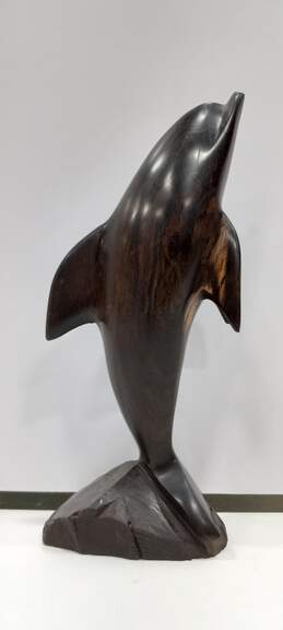 Vintage Wooden Dolphin Statue alternative image