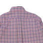 Mens Pink Plaid Long Sleeve Slim Fit Stretch Non Iron Button Up Shirt Size 17 image number 4