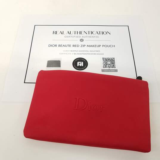 Buy the Dior Beaute Red Zip Makeup Pouch
