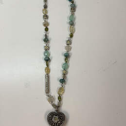 Designer Brighton Silver-Tone Blue Yellow Beaded Heart Pendant Necklace alternative image
