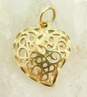 14K Gold Open Scrolled Heart Pendant 1.2g image number 4
