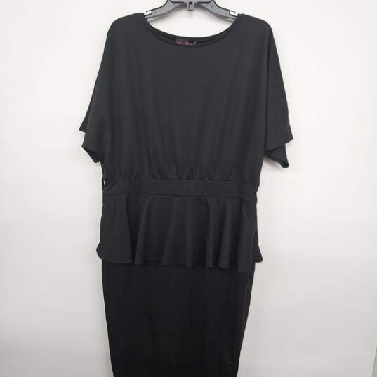 Black Peplum Blouse Dress image number 1