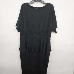 Black Peplum Blouse Dress