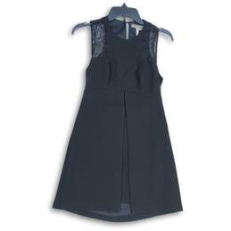 BCBGeneration Womens Black Round Neck Sleeveless Cutout A-line Dress Size 0