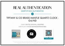 AUTHENTICATED TIFFANY & CO BRASS MANTLE QUARTZ CLOCK 6x5x2in alternative image