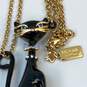 Designer Kate Spade Gold-Tone Link Chain Enamel Cat Pendant Necklace image number 4